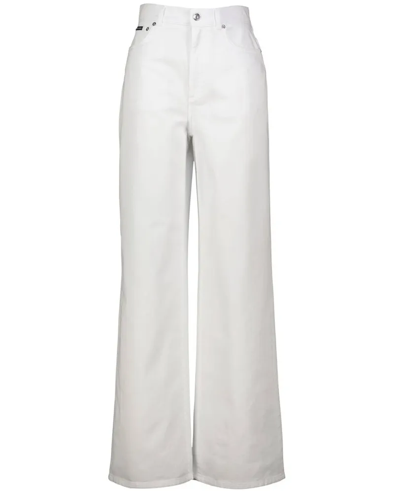 Dolce & Gabbana Damen Jeans Wide Fit Weiss