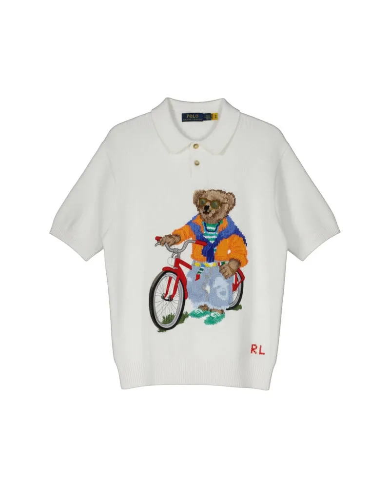 Ralph Lauren Herren Strickpolo Weiss