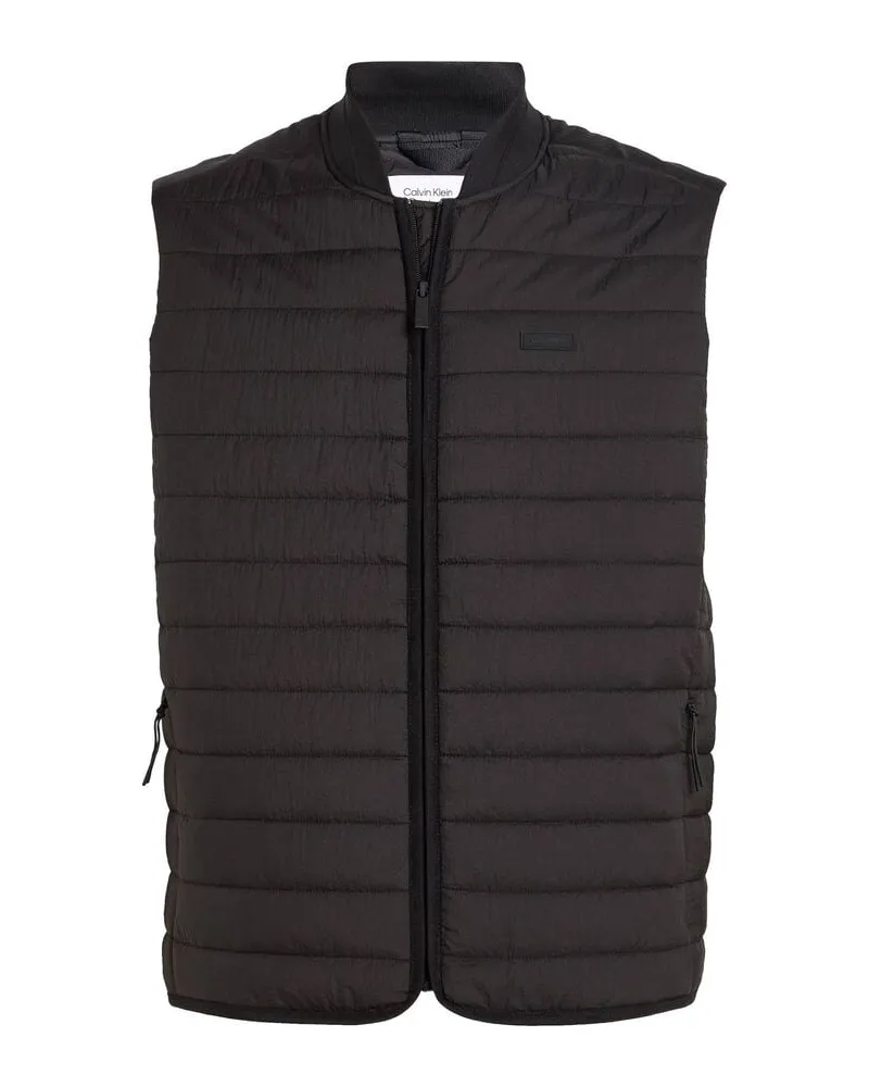 Calvin Klein Herren Steppweste QUILTED CRINKLE VEST Schwarz