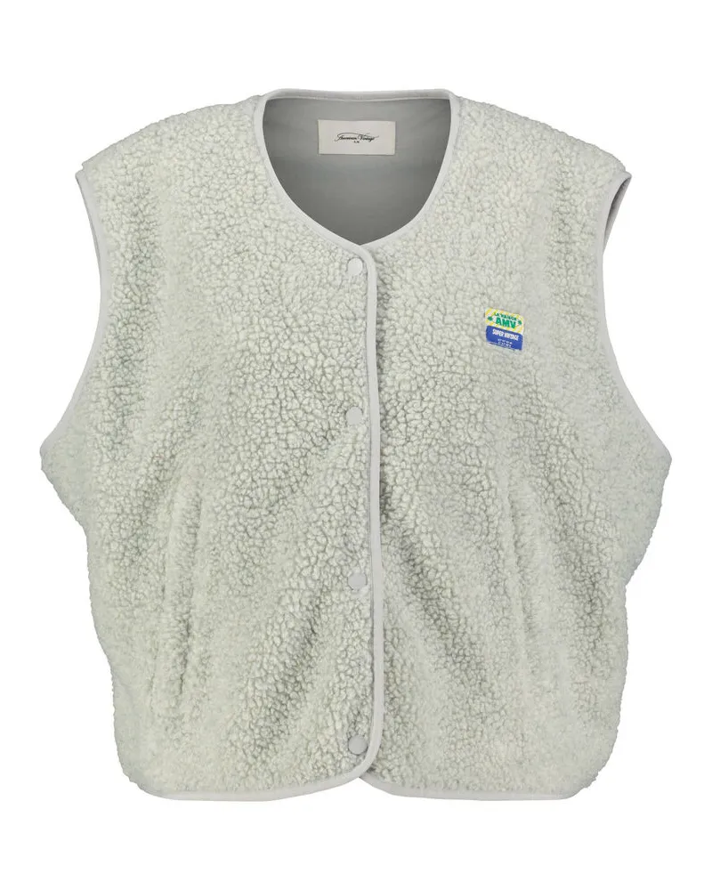 American Vintage Damen Teddy-Fleeceweste HOKTOWN Silber