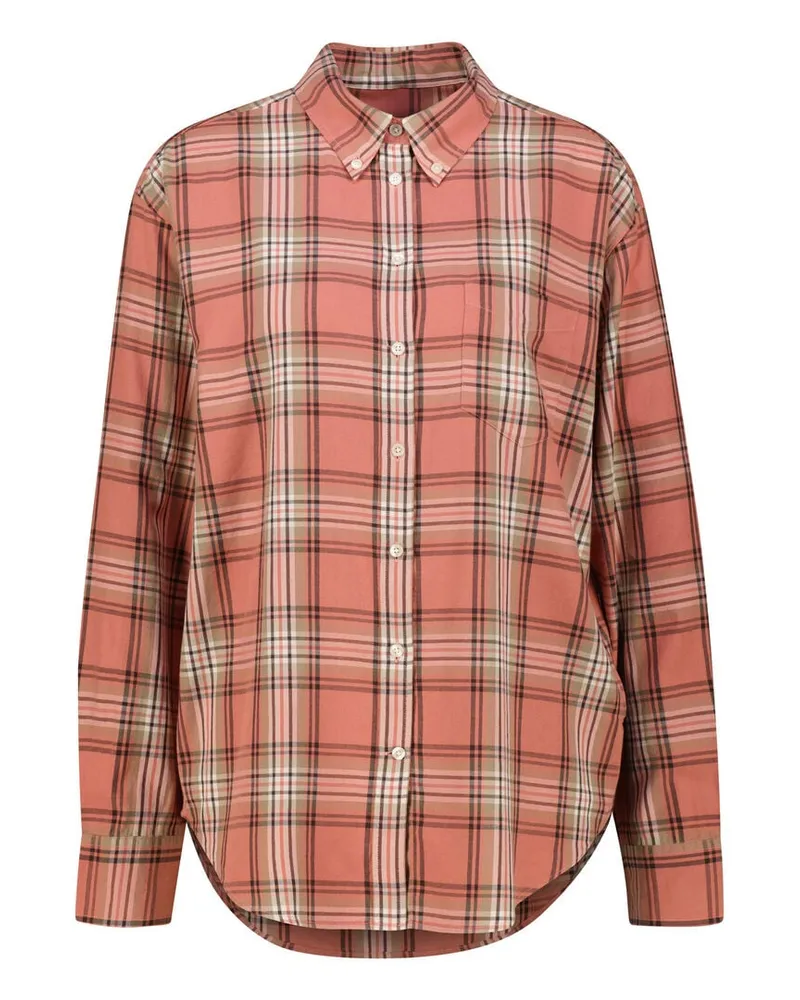Gant Damen Flanellbluse aus Baumwolle und Viskose Rost