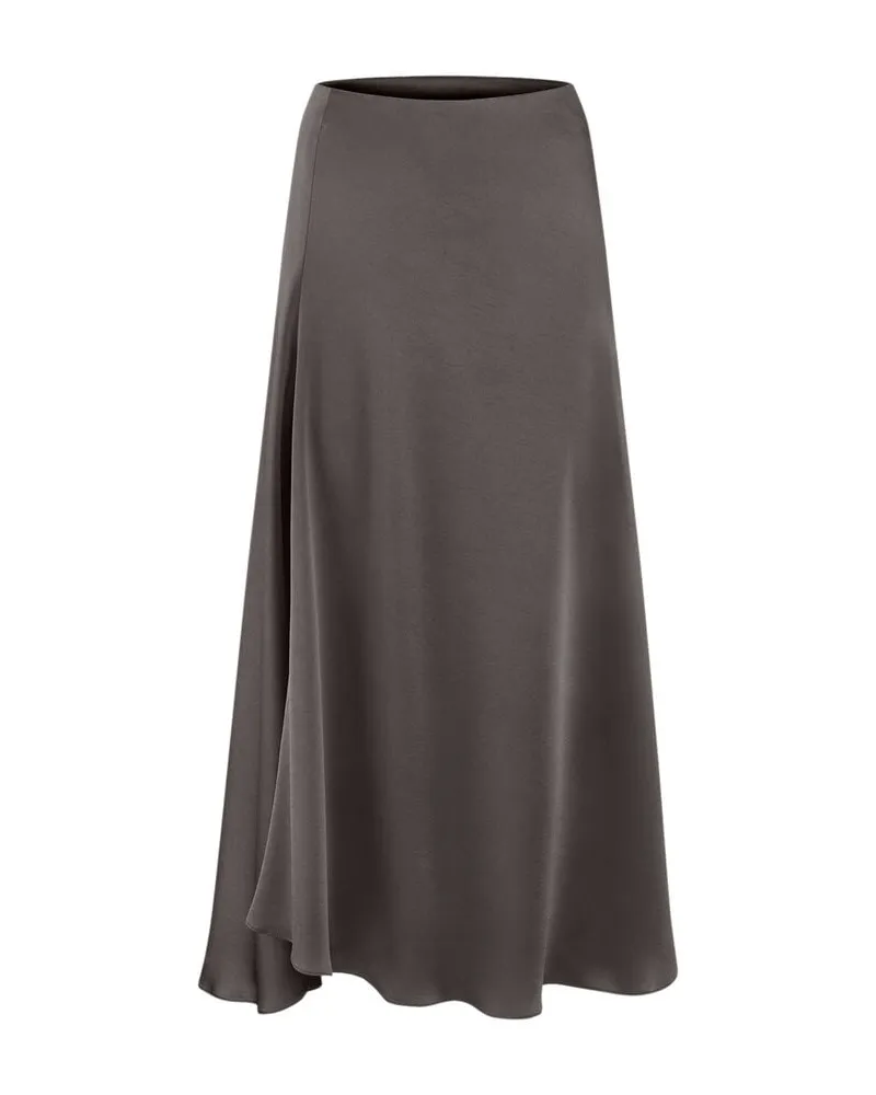 Riani Damen Satin-Midirock Braun