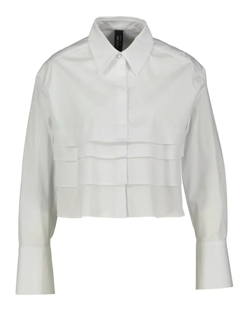 Marc Cain Damen Bluse aus Baumwollmischung Weiss