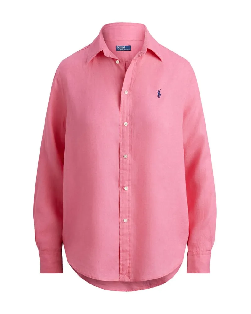 Ralph Lauren Damen Leinenbluse Classic Fit Pink