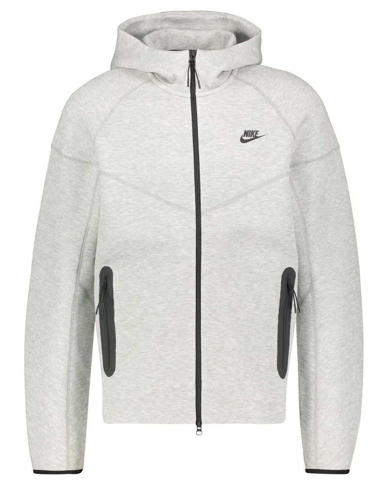 Nike Herren Sweatjacke mit Kapuze TECH FLEECE Regular Fit Hellgrau