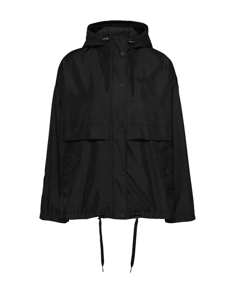 Tommy Hilfiger Damen Windjacke mit Kapuze Oversized Fit Schwarz