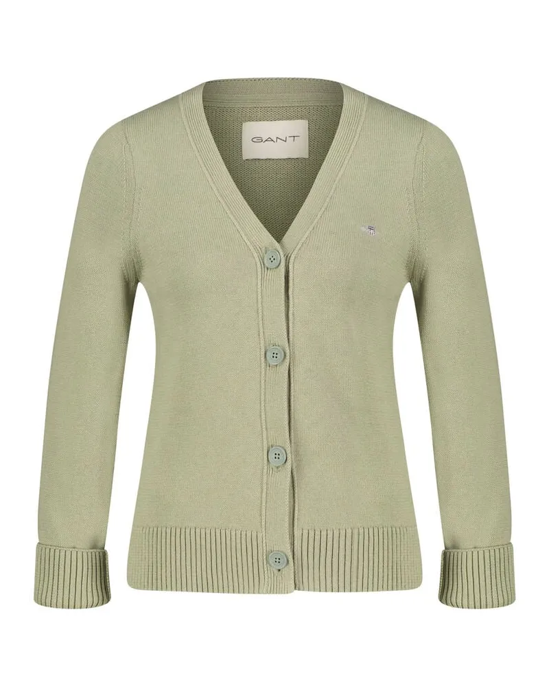 Gant Damen Strickjacke aus Baumwolle Grün