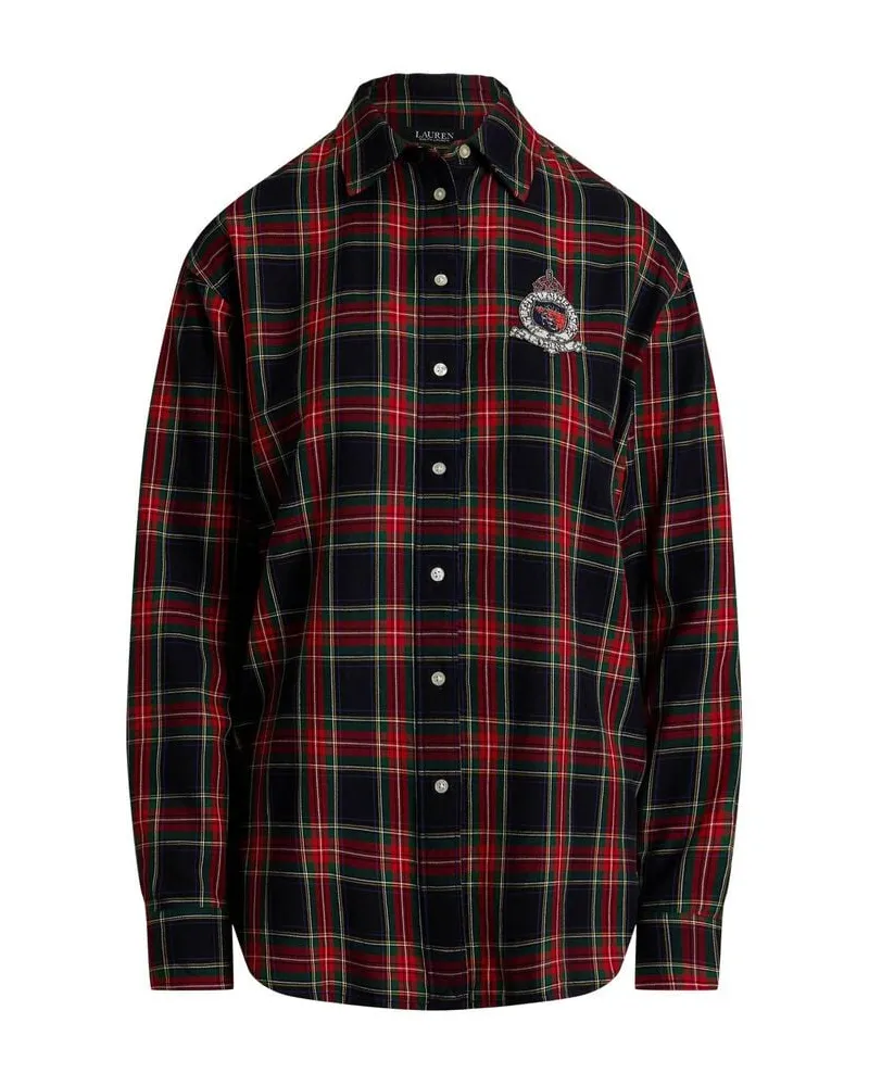 Ralph Lauren Damen Hemdbluse aus Baumwollflanell Relaxed Fit Schwarz