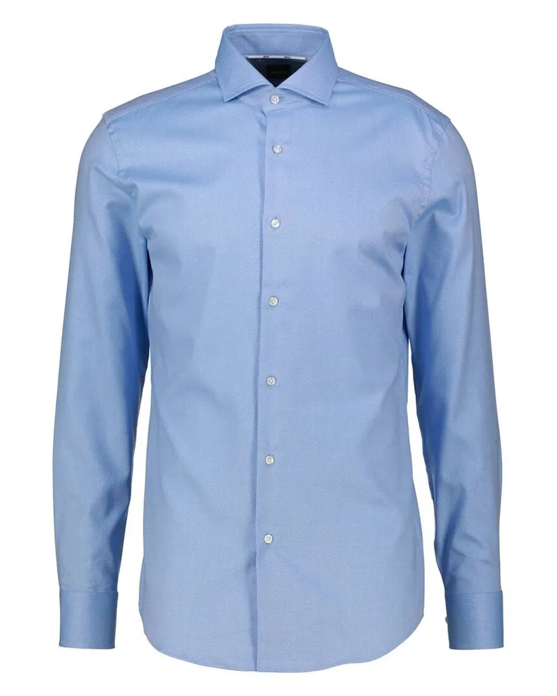 HUGO BOSS Herren Hemd H-HANK-SPREAD-C1-222 Slim Fit Blau