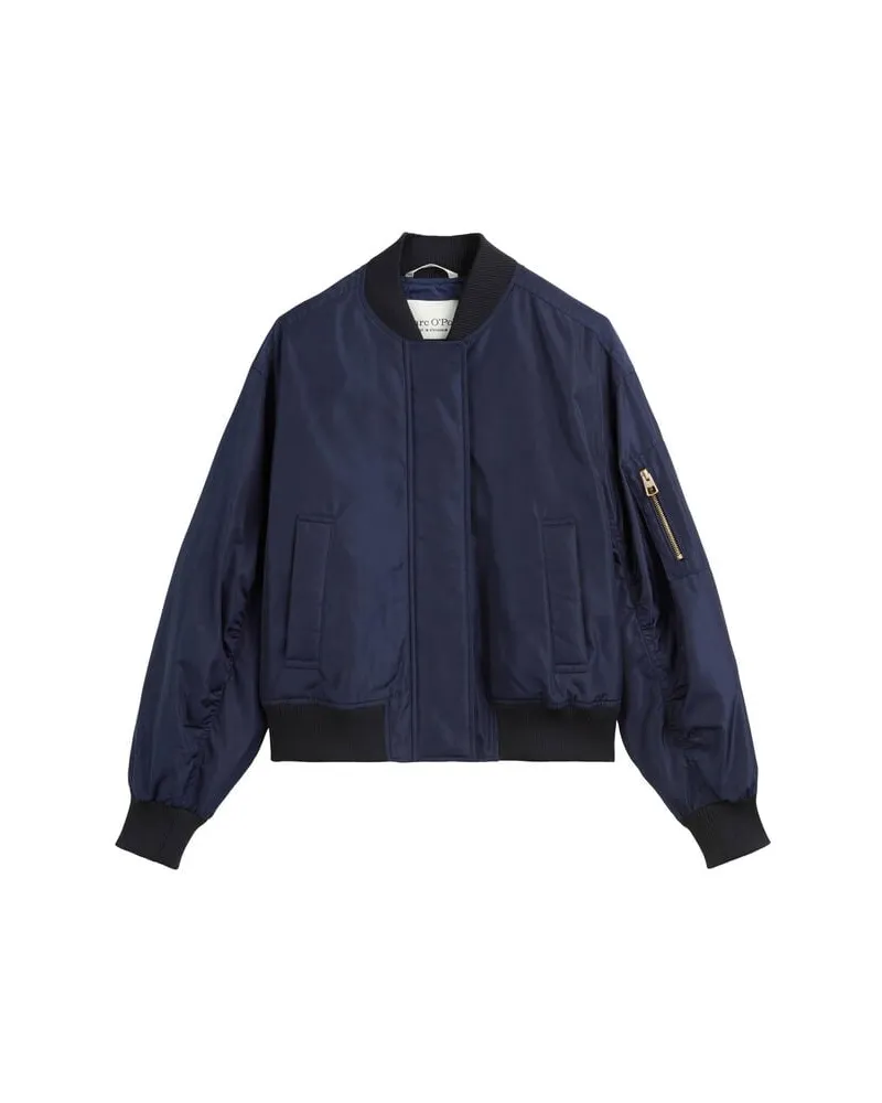 Marc O'Polo Damen Bomberjacke mit Raffungen Marine