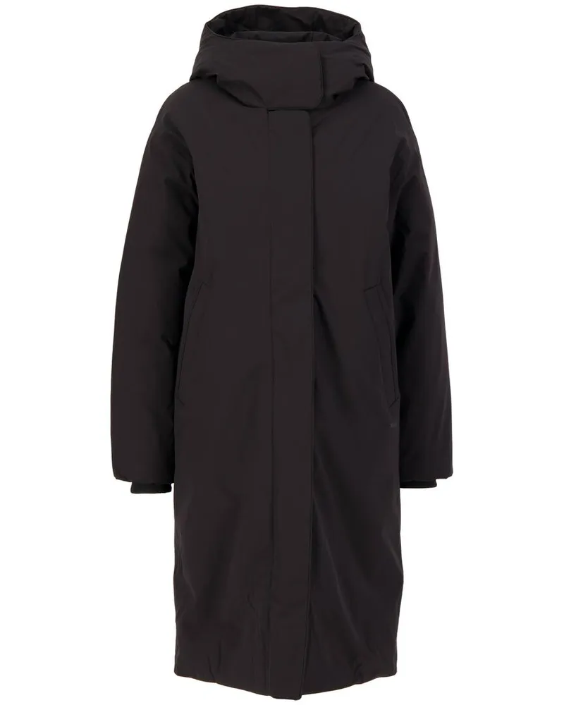 Elvine Damen Winterjacke lang mit Kapuze SAIRA Relaxed Fit Schwarz