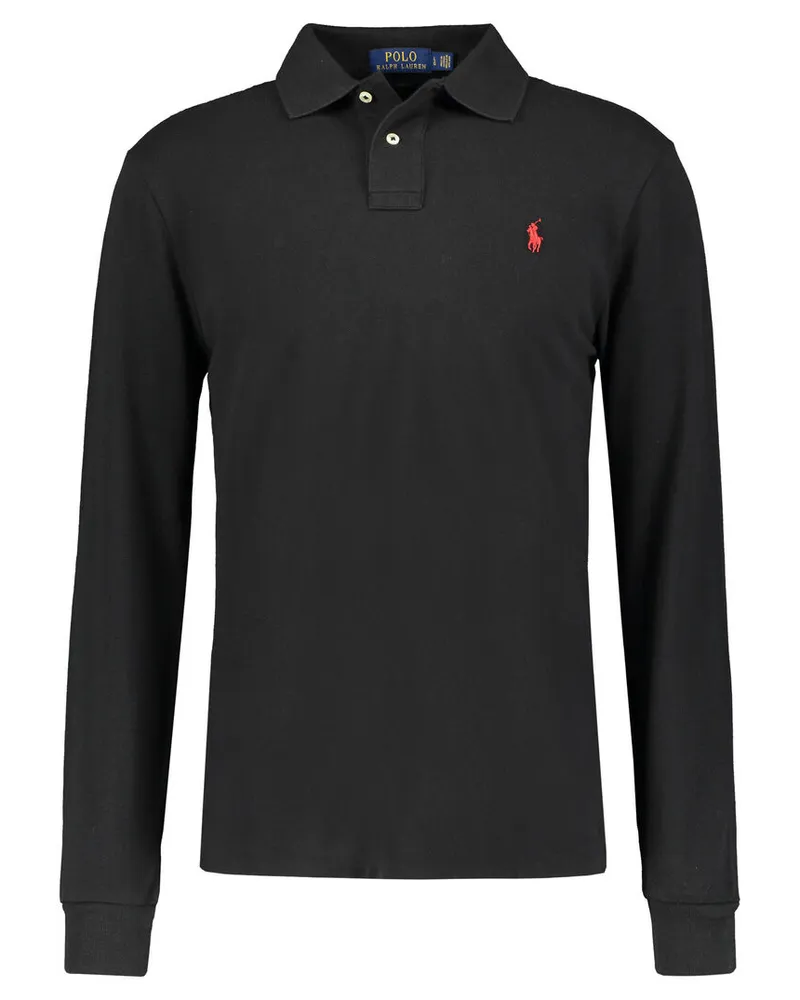 Ralph Lauren Herren Poloshirt Langarm Schwarz