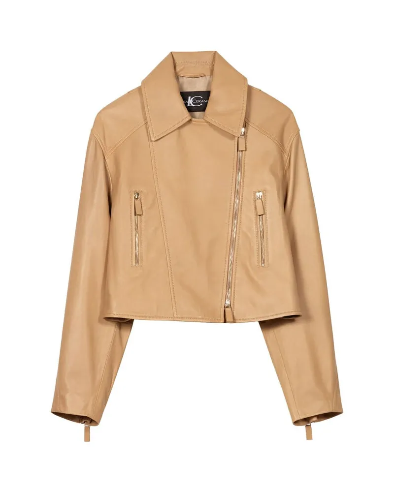 Luisa Cerano Damen Lederjacke Camel