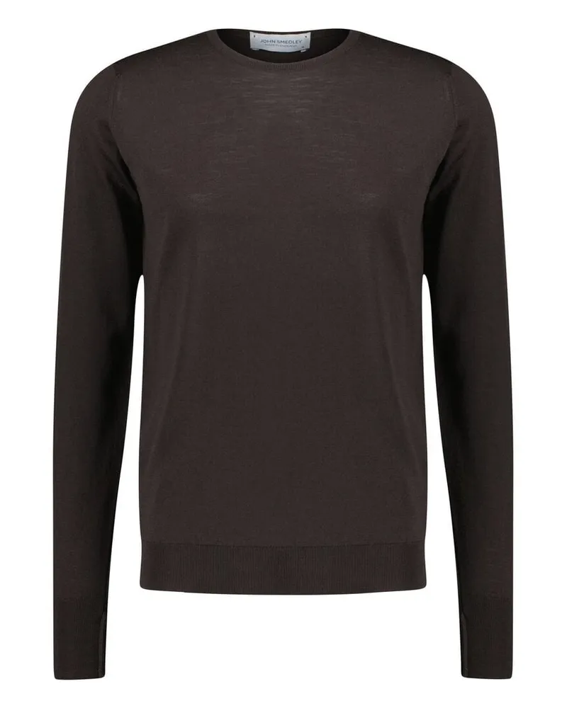 John Smedley Herren Strickpullover MARCUS aus Merinowolle Braun