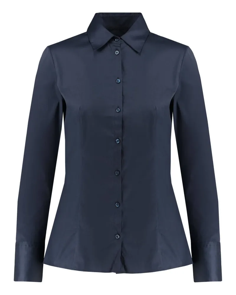 HUGO BOSS Damen Bluse THE FITTED SHIRT bügelleicht Slim Fit Marine