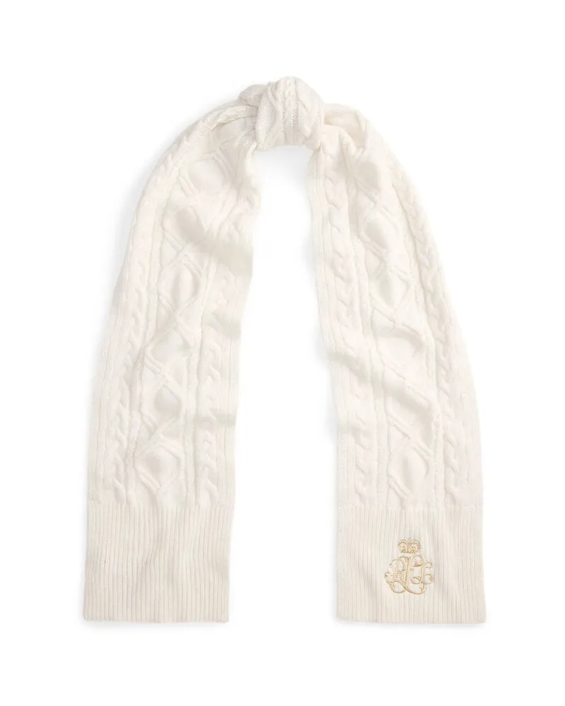 Ralph Lauren Damen Schal aus Wollmischung Offwhite