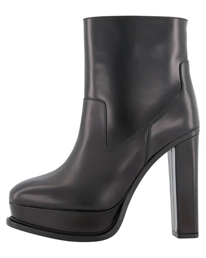Alexander McQueen Damen Stiefeletten aus Leder Schwarz