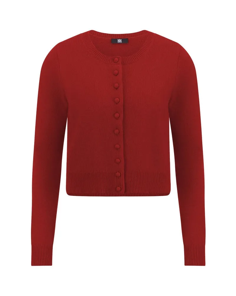 Riani Damen Strickjacke aus Merinowolle und Kaschmir Braun