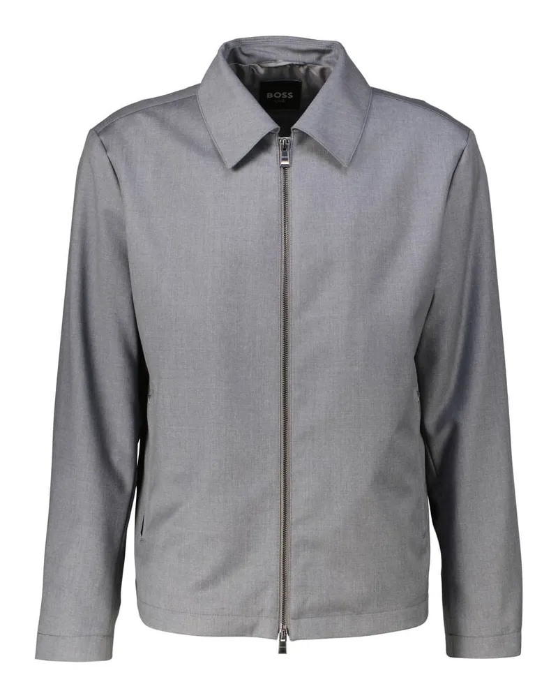 HUGO BOSS Herren Jacke aus Schurwolle H-HARRY-WING Grau