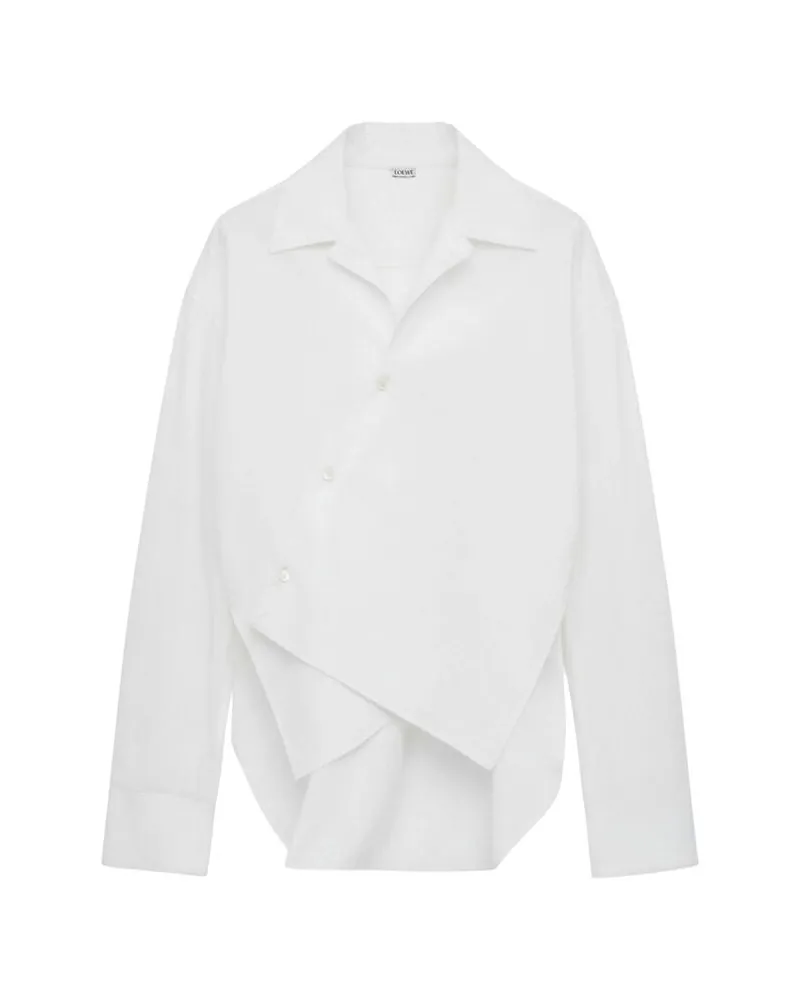 Loewe Damen Bluse aus Baumwollpopeline Weiss