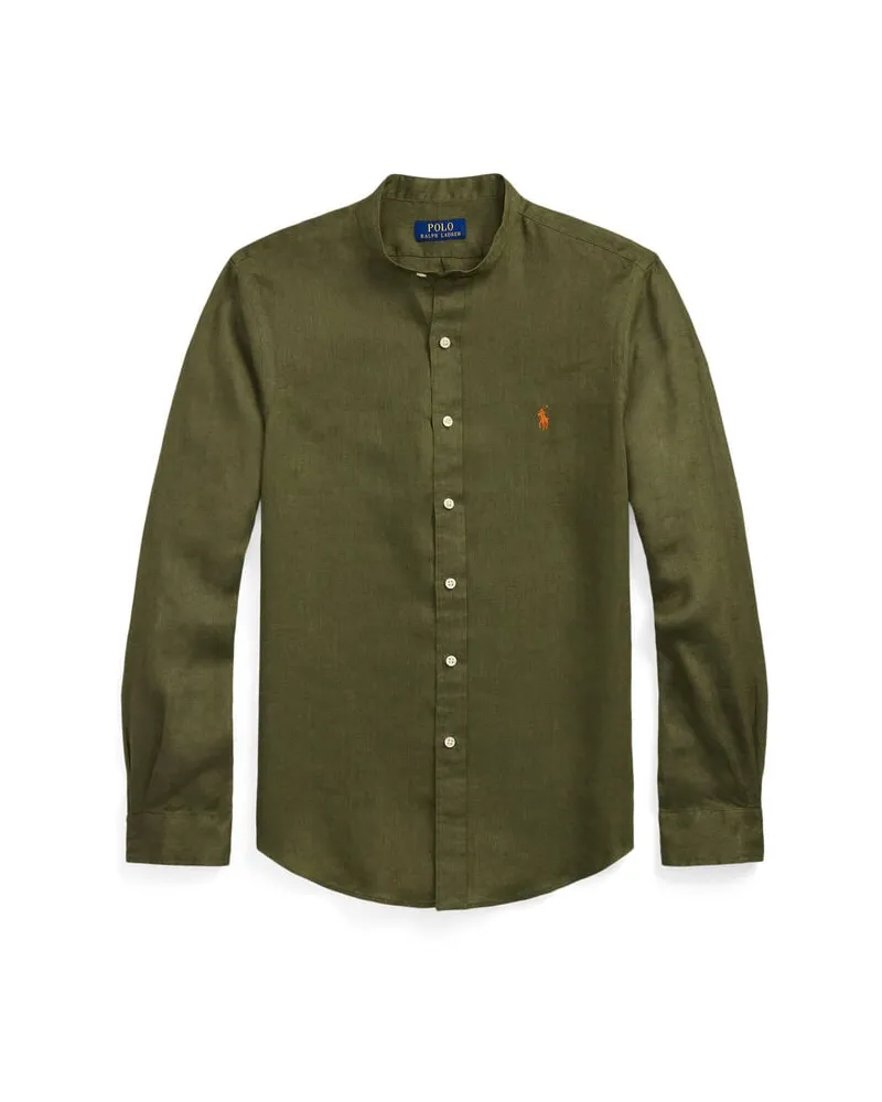 Ralph Lauren Herren Leinenhemd Slim Fit Oliv