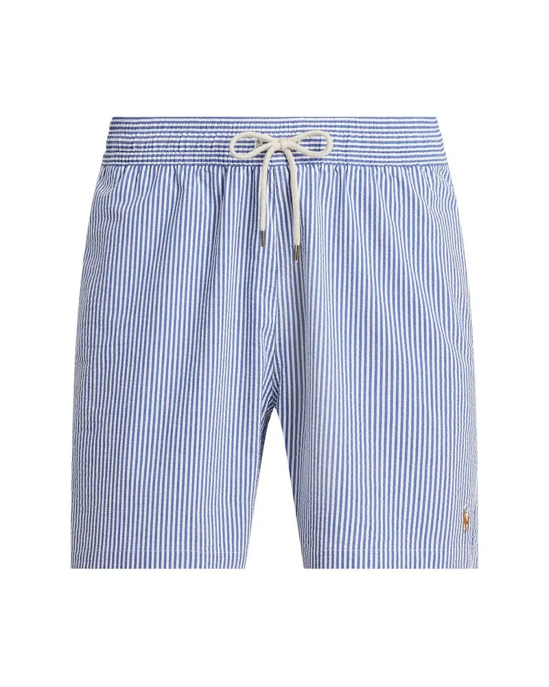 Ralph Lauren Herren Badeshorts aus Seersucker Blau
