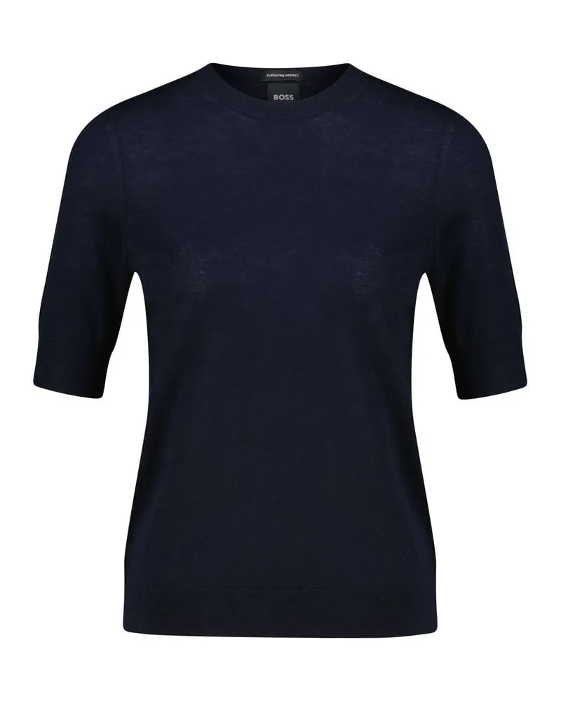 HUGO BOSS Damen Strickpullover aus Schurwolle Marine