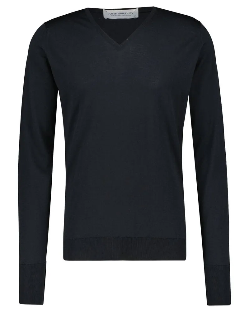 John Smedley Herren Feinstrickpullover BOBBY aus Merinowolle Schwarz