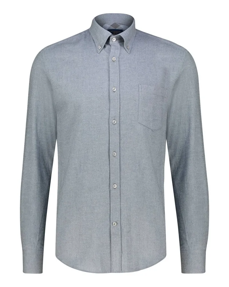 Paul & Shark Herren Flanellhemd aus Baumwolle Grau