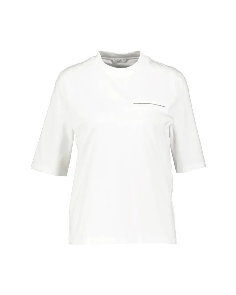 Peserico Damen T-Shirt mit Baumwolle Weiss