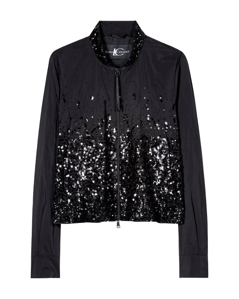 Luisa Cerano Damen Blouson aus Polyester Blouson mit Stehkragen Schwarz
