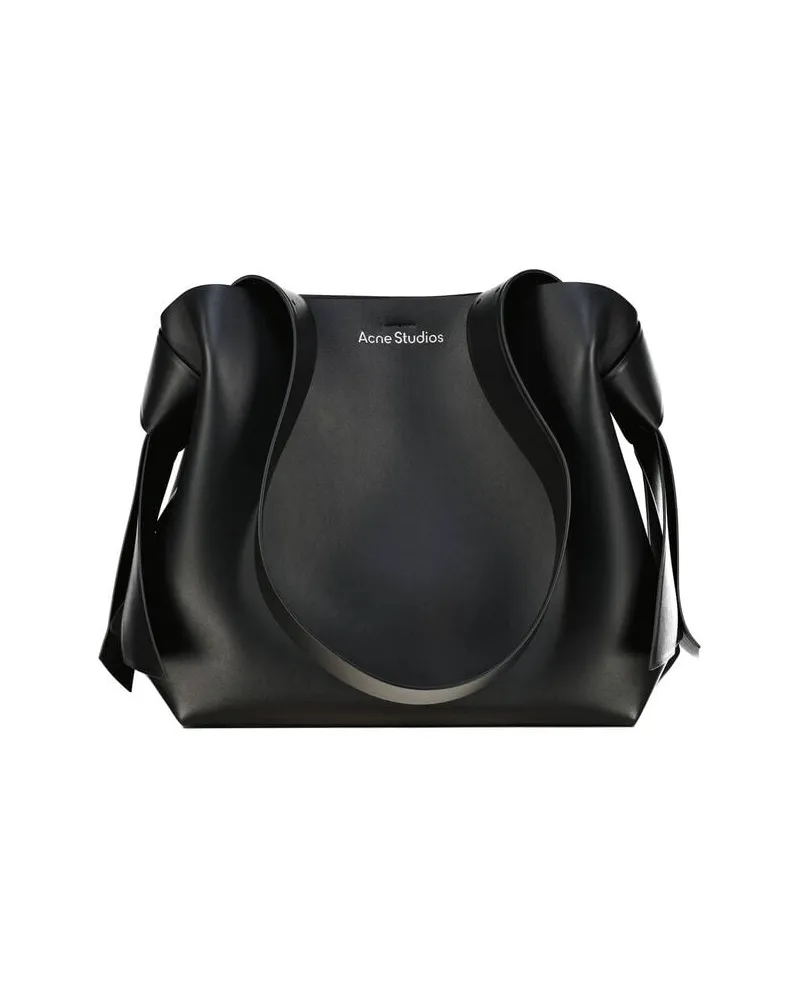 Acne Studios Damen Schultertasche Kalbsleder MUSUBI MIDI HOBO Schwarz