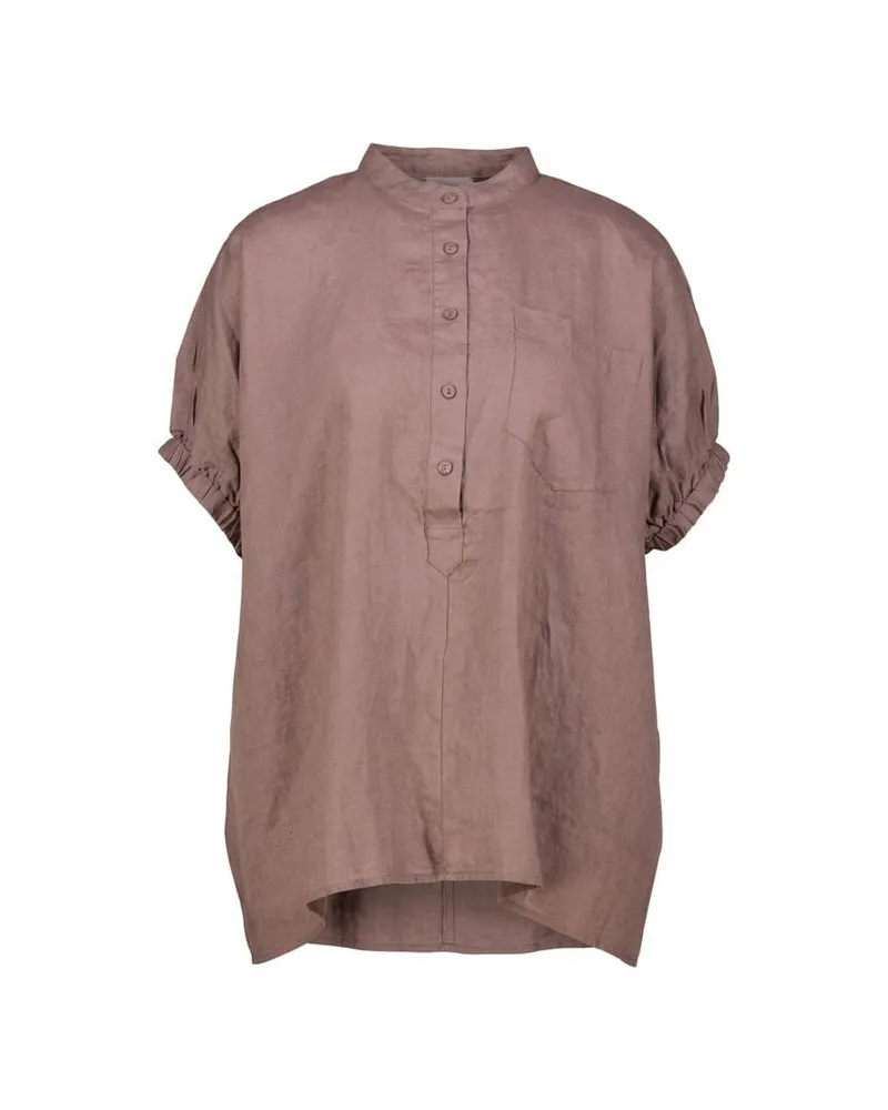 pure Damen Bluse aus Leinen Trüffel