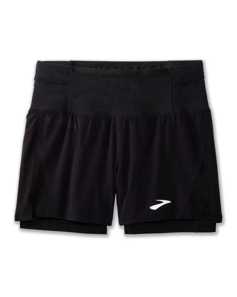 Brooks Herren Laufshorts HIGH POINT 5" 2-IN-1 SHORT 2.0 Schwarz