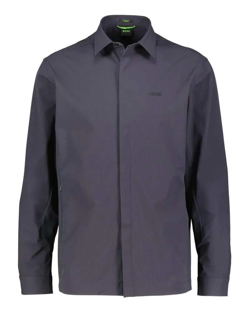 HUGO BOSS Herren Overshirt B_URBAN TECHDOBBY Relaxed Fit Marine