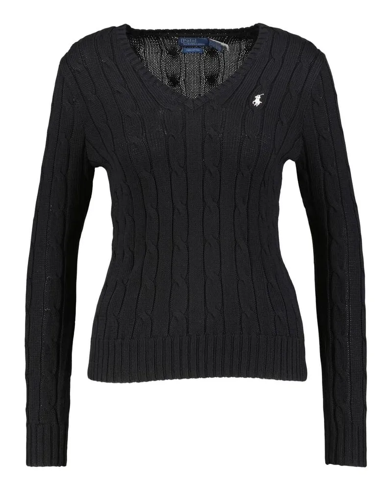 Ralph Lauren Damen Strickpullover aus Baumwolle Schwarz
