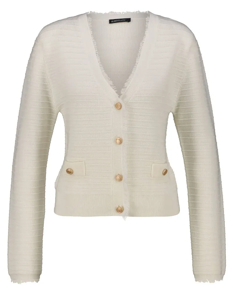 S. Marlon Damen Strickjacke mit Wolle Offwhite