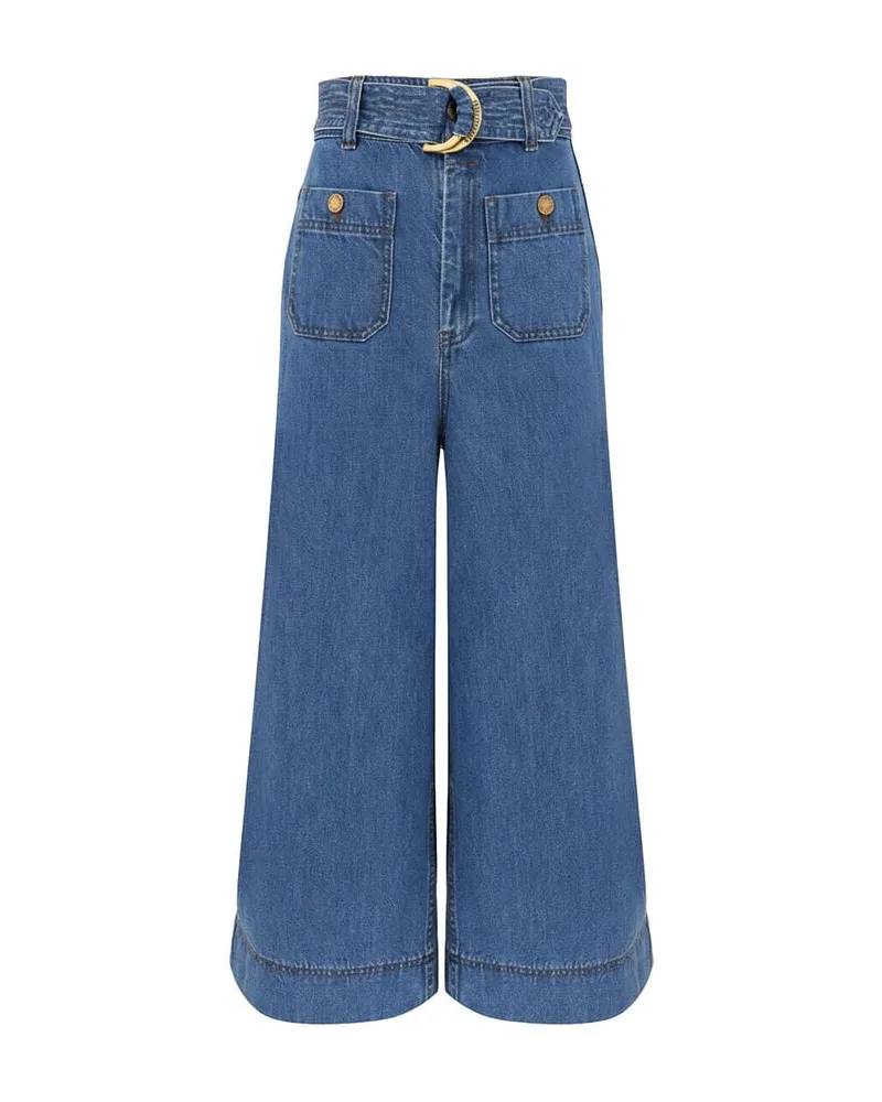 Zimmermann Damen Jeans-Culotte Blau