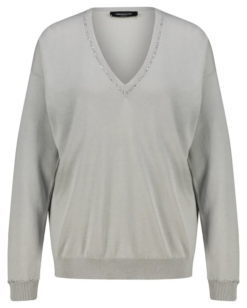 Fabiana Filippi Damen Feinstrickpullover Grau