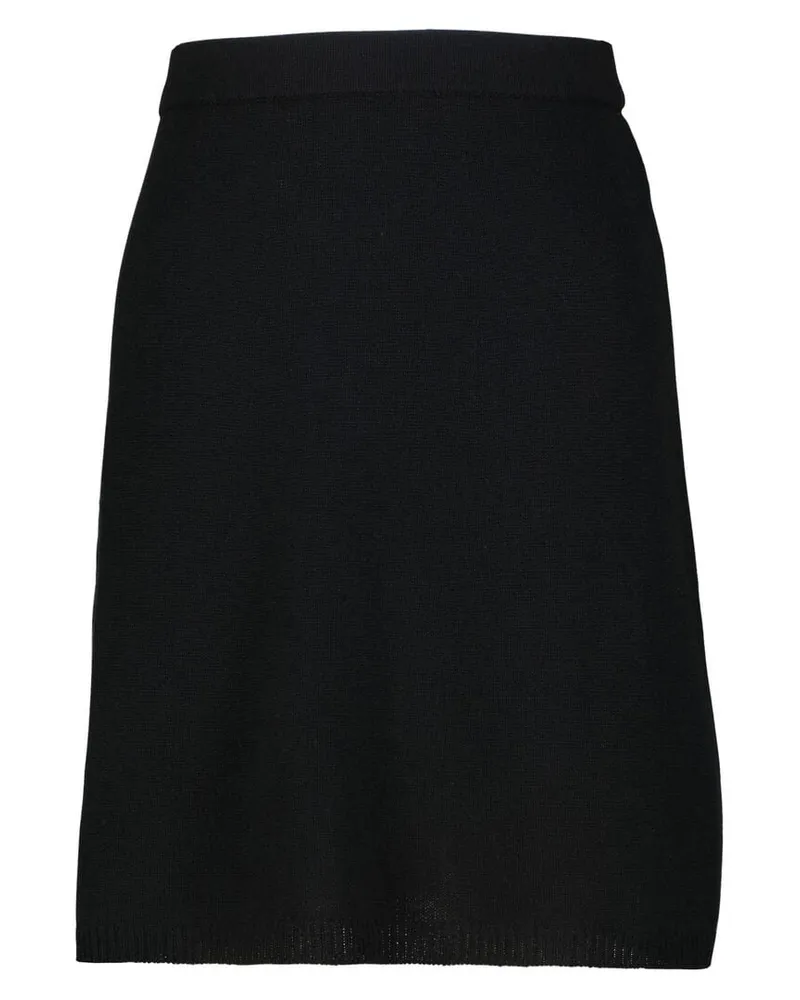 ALLUDE Damen Strickrock aus Wolle und Kaschmir Schwarz
