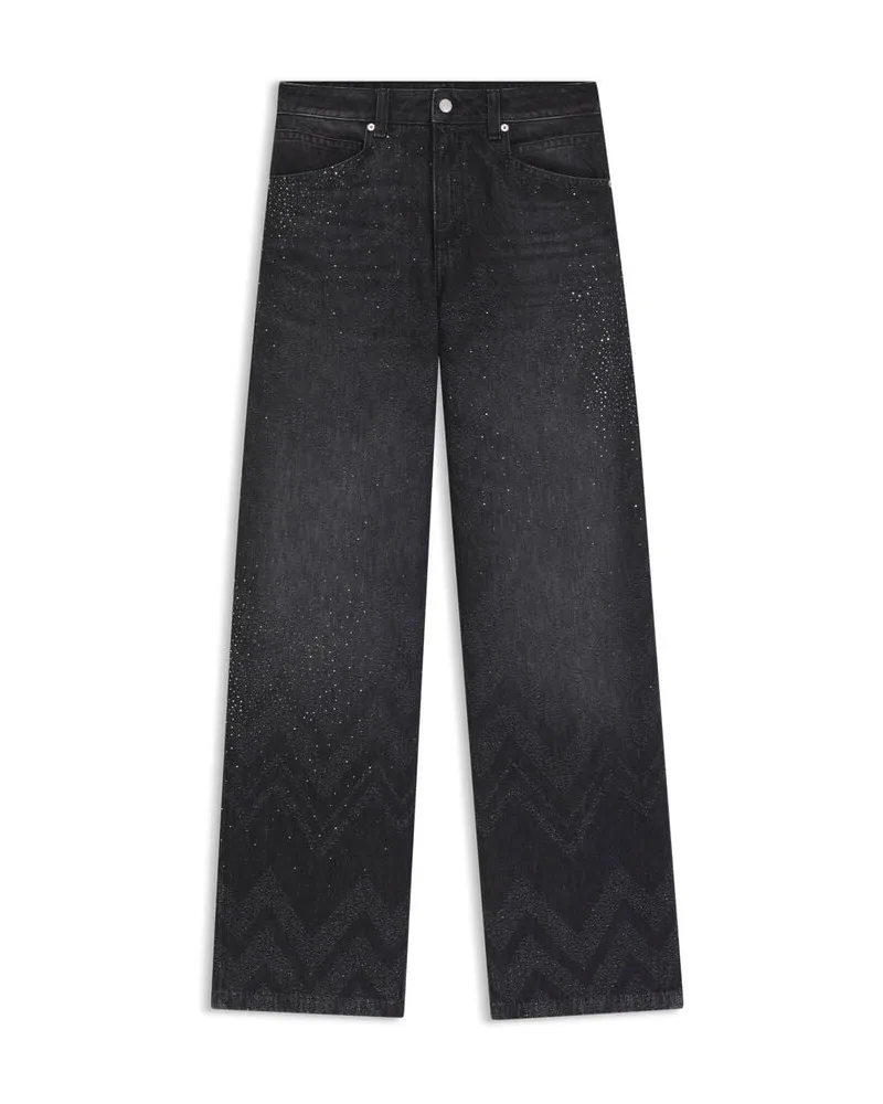 HUGO BOSS Damen Jeans aus Baumwolldenim C_SLOUCHY Wide Leg Fit Schwarz