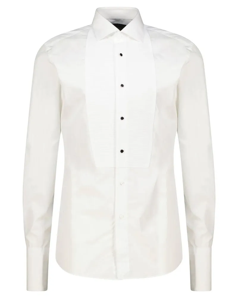 HUGO BOSS Herren Smokinghemd L-HAYS-TUXSPREAD Weiss