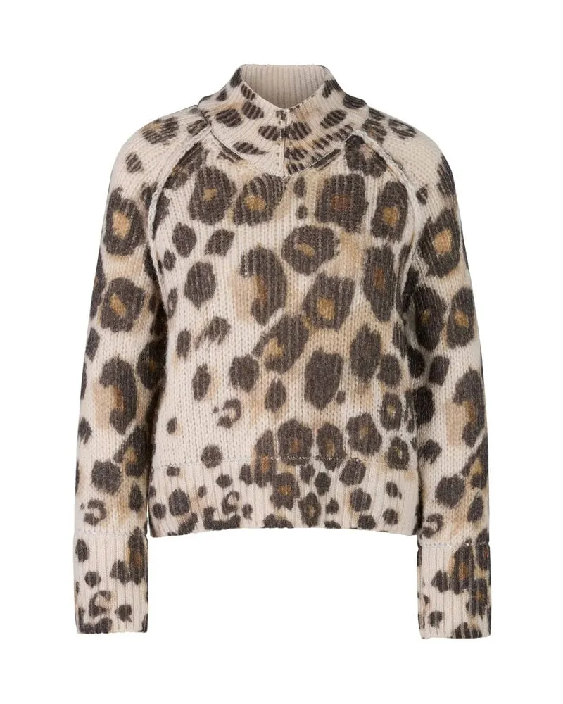 Marc Cain Damen Strickpullover mit Alpaka und Wolle Capuccino