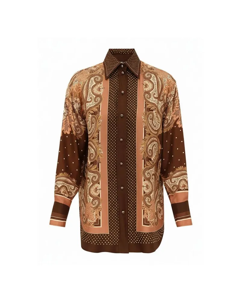 Zimmermann Damen Seidenbluse LUNA RELAXED Camel