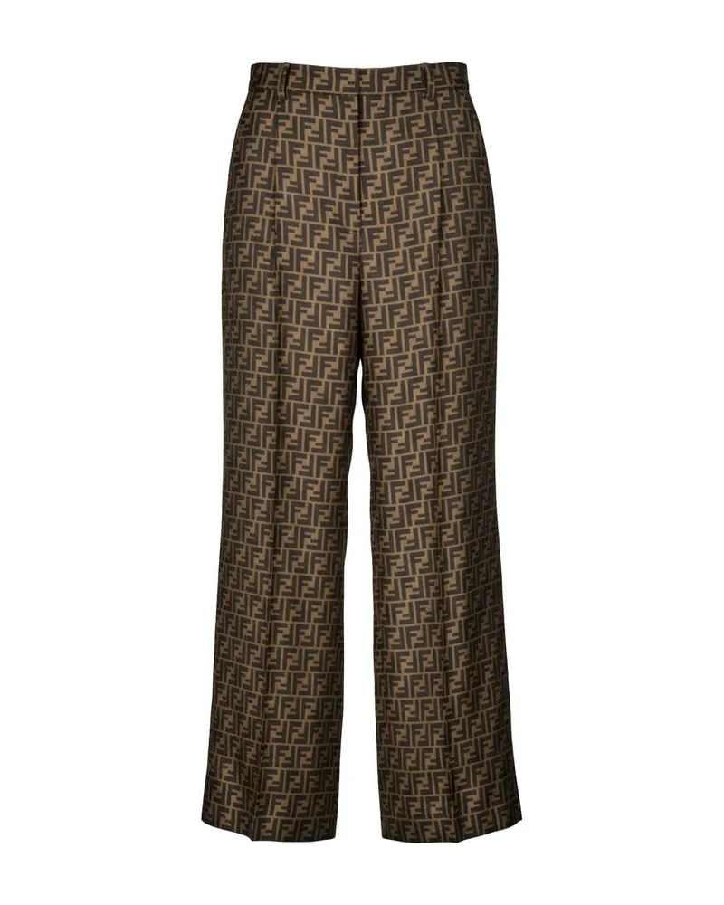 Fendi Damen Seidenhose Braun
