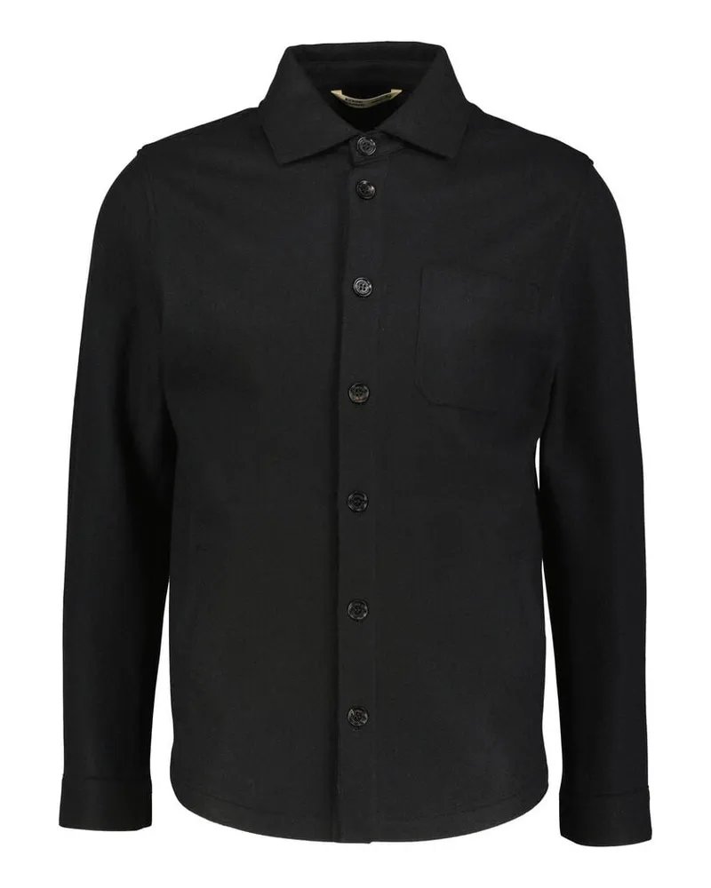 Maurizio Baldassari Herren Hemdjacke aus Kaschmir SOLFERINO RAWEDGE Schwarz