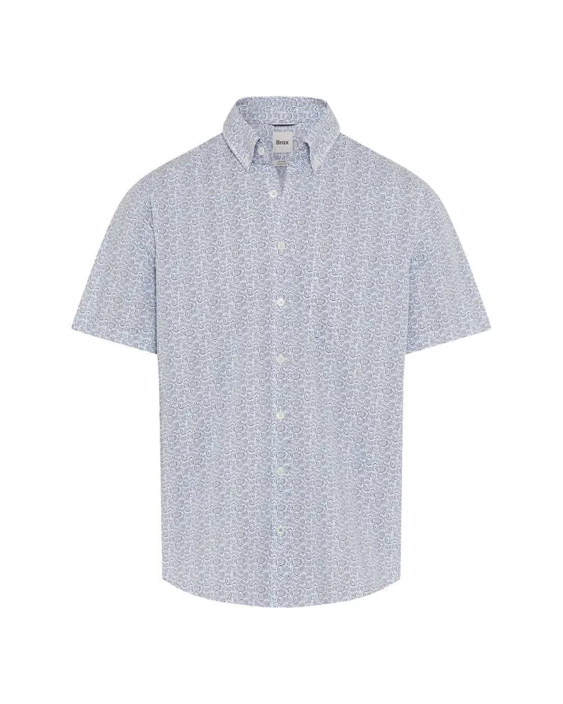 Brax Herren Hemd DAN Kurzarn Blau