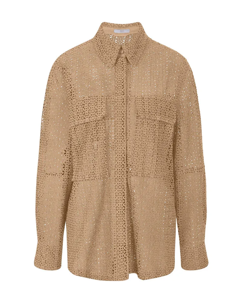 Riani Damen Lederbluse Camel