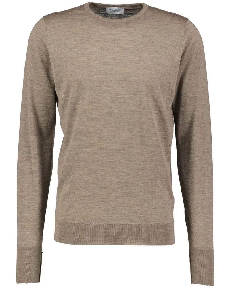 John Smedley Herren Strickpullover MARCUS aus Merinowolle Taupe