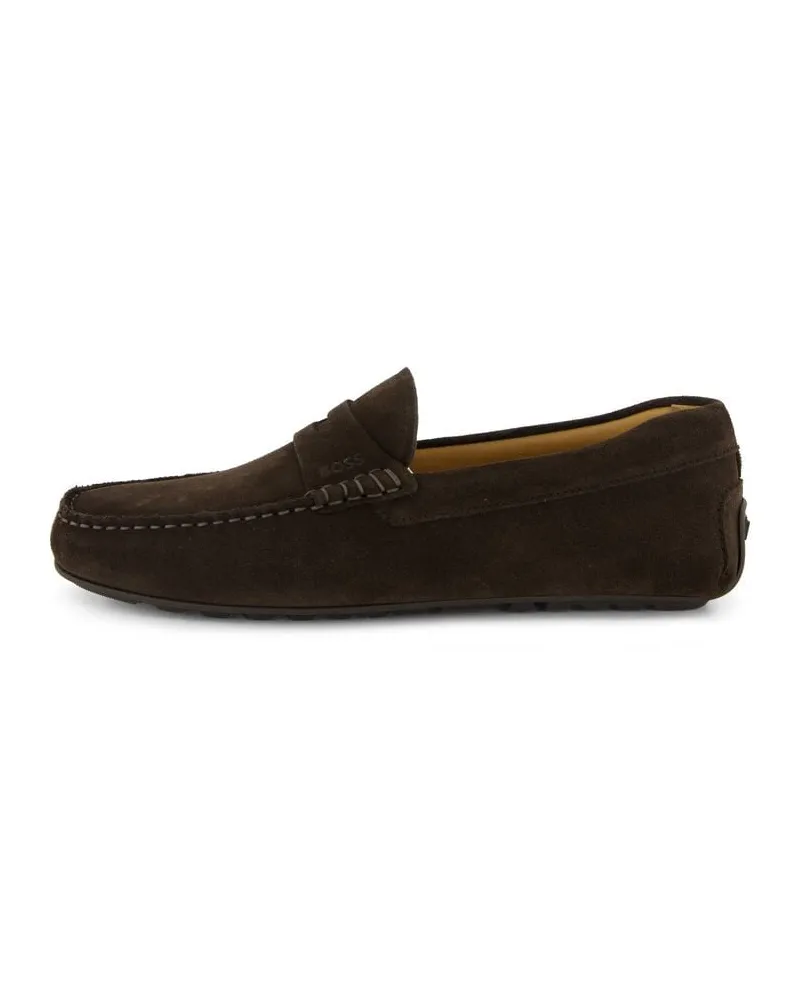 HUGO BOSS Herren Mokassins Veloursleder NOEL Braun